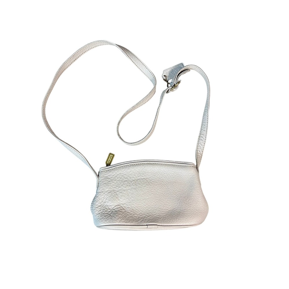 90s Coach Crossbody Bag Womens Small Cream Pebbled Leather A6B-4918